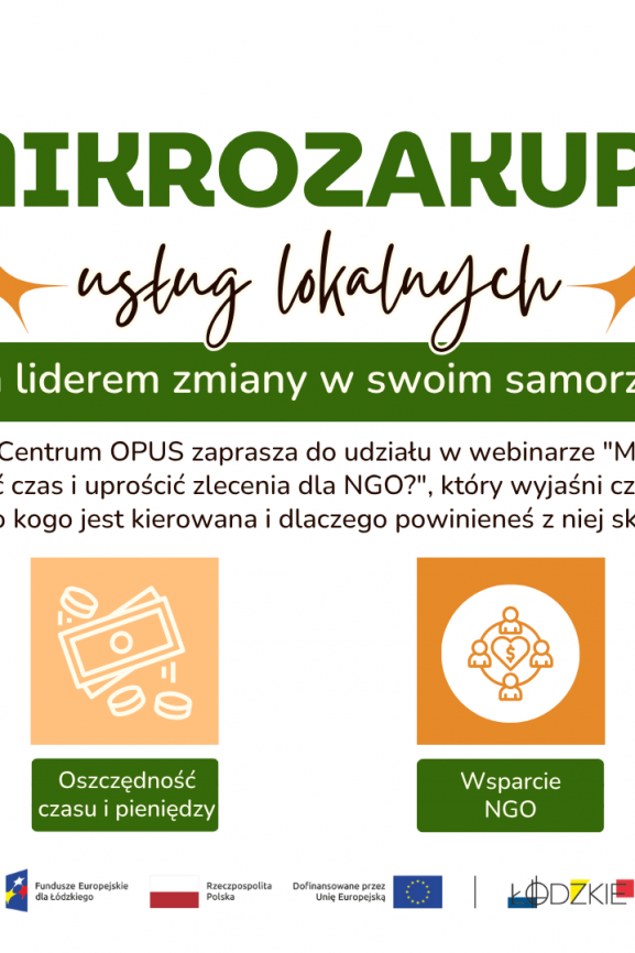 Webinarium: Mikrozakupy usług lokalnych - jak oszczędzić czas i uprościć zlecenia dla NGO?