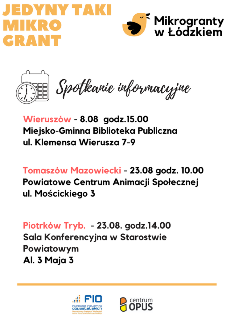 Mikrogranty w Łódzkiem. Kalendarz najbliższych spotkań informacyjnych w województwie