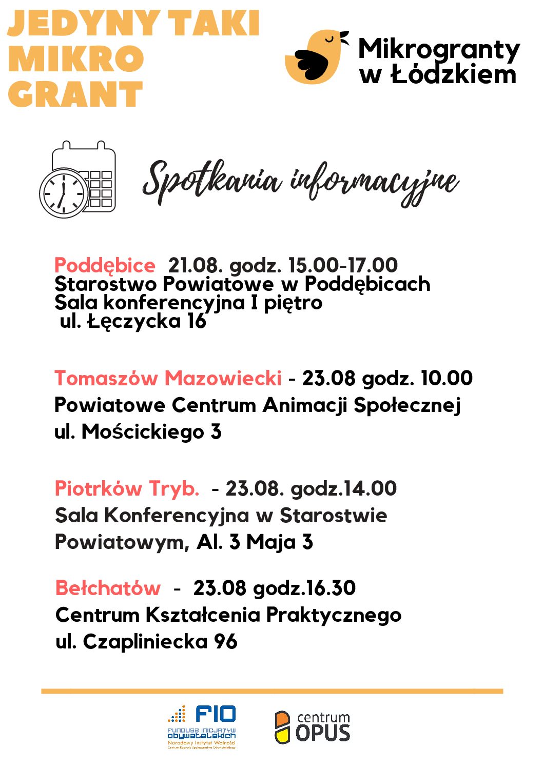 Mikrogranty w Łódzkiem. Kalendarz najbliższych spotkań informacyjnych w województwie