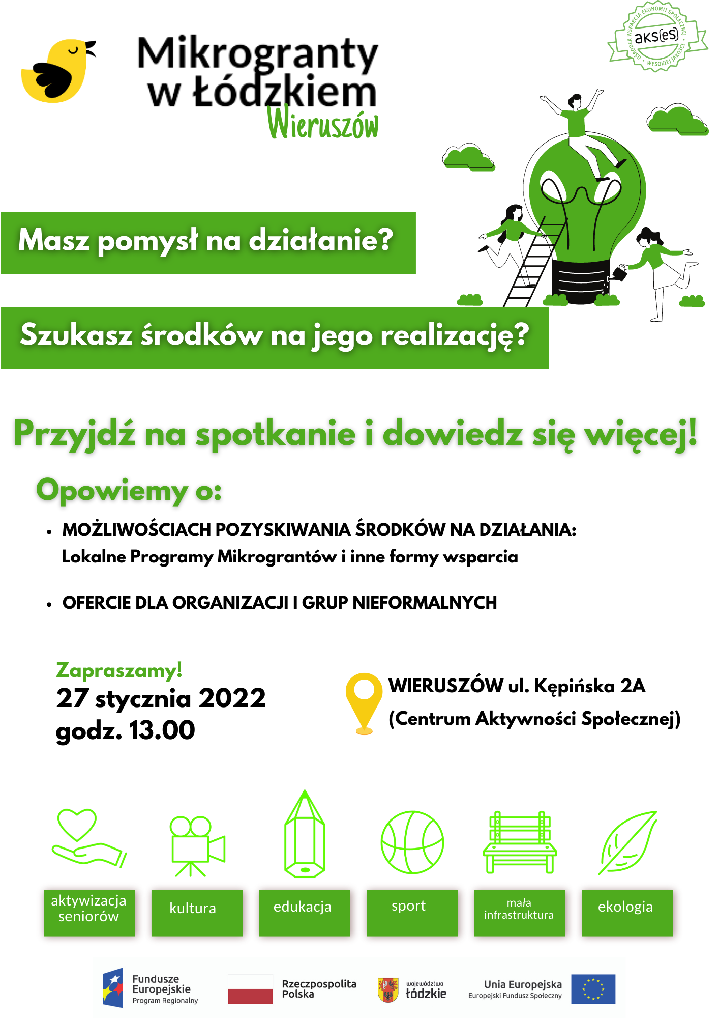 Środki na realizację działań lokalnych - Wieruszów / odwołane!